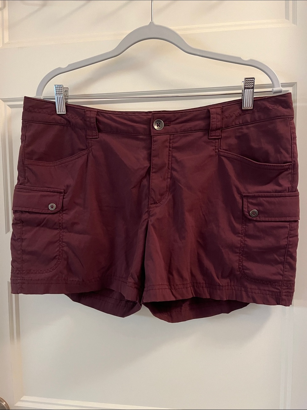 Eddie Bauer Women's Cargo Shorts in Burgundy